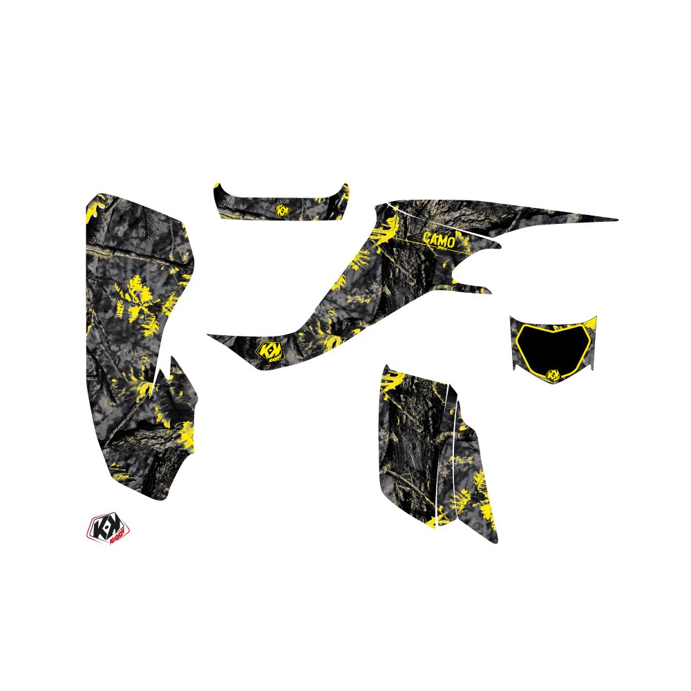 KIT DÉCO QUAD CAMO SUZUKI 400 LTZ NOIR JAUNE