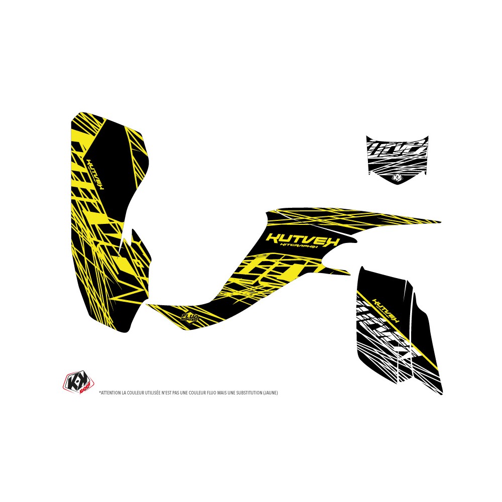 KIT DÉCO QUAD ERASER FLUO KAWASAKI 400 KFX JAUNE