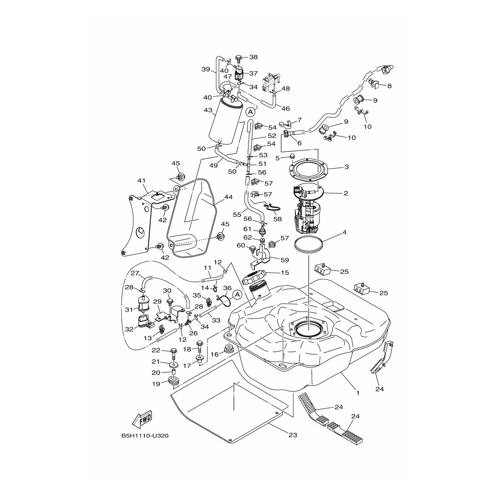 Réservoir à Carburant JOHNS – Compatible Citroën Nemo, Peugeot Bipper, Fiat Fiorino/Qubo (diesel)